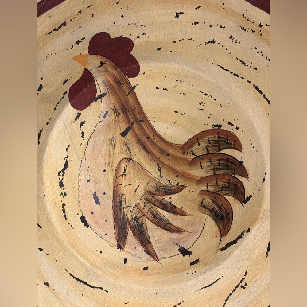 Rustic Chicken Decorative Plate Decor - Picture 3 of 4